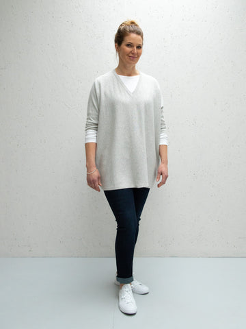 Silver Clara V-Neck Jumper