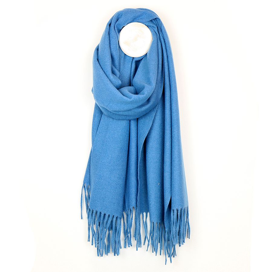 Blue Cobalt Fringe Scarf