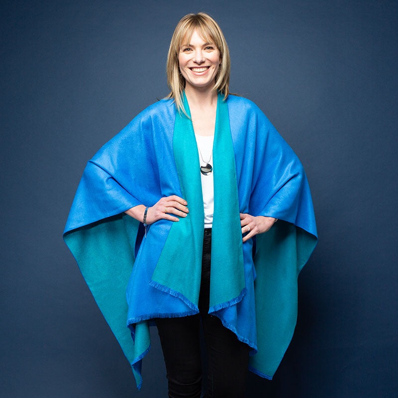 Blue Kingfisher Reversible Tess Wrap