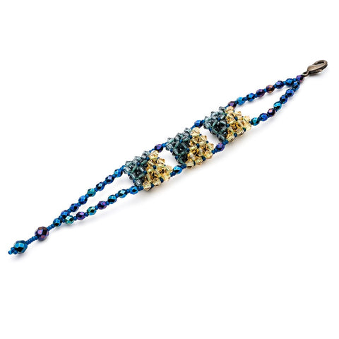 Blue Midnight Cubo Beaded Crystal Bracelet