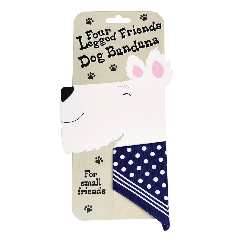 Small Blue Polka Dot Dog Bandana