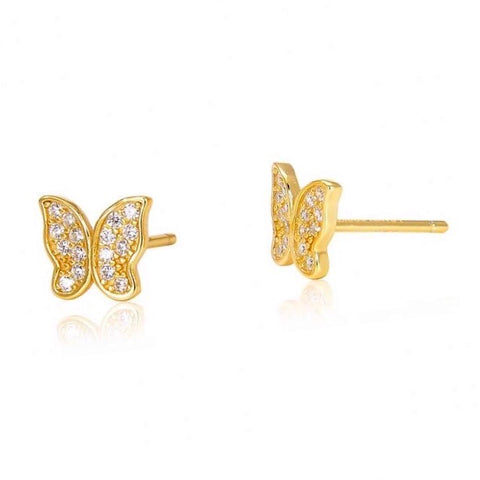 Gold Freedom Fly Stud Earrings