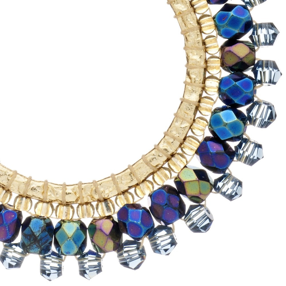 Blue Midnight Halona Crystal Hoop Necklace