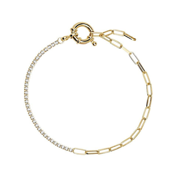 Gold Eternity Paperclip Bracelet