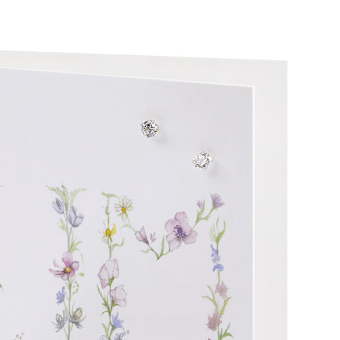 Boxed Mum Silver Earring Card