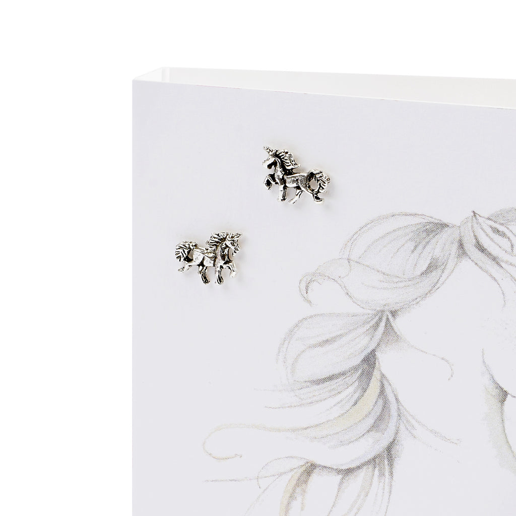 Boxed Unicorn Silver Earring Card