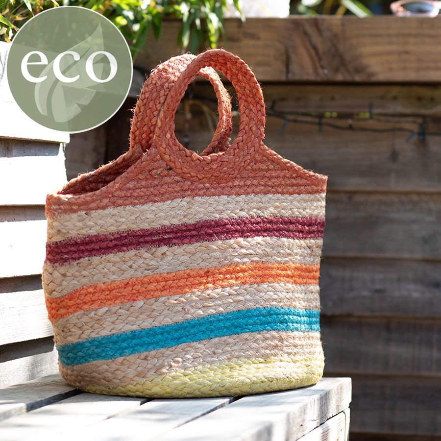 Multi Striped Jute Bag