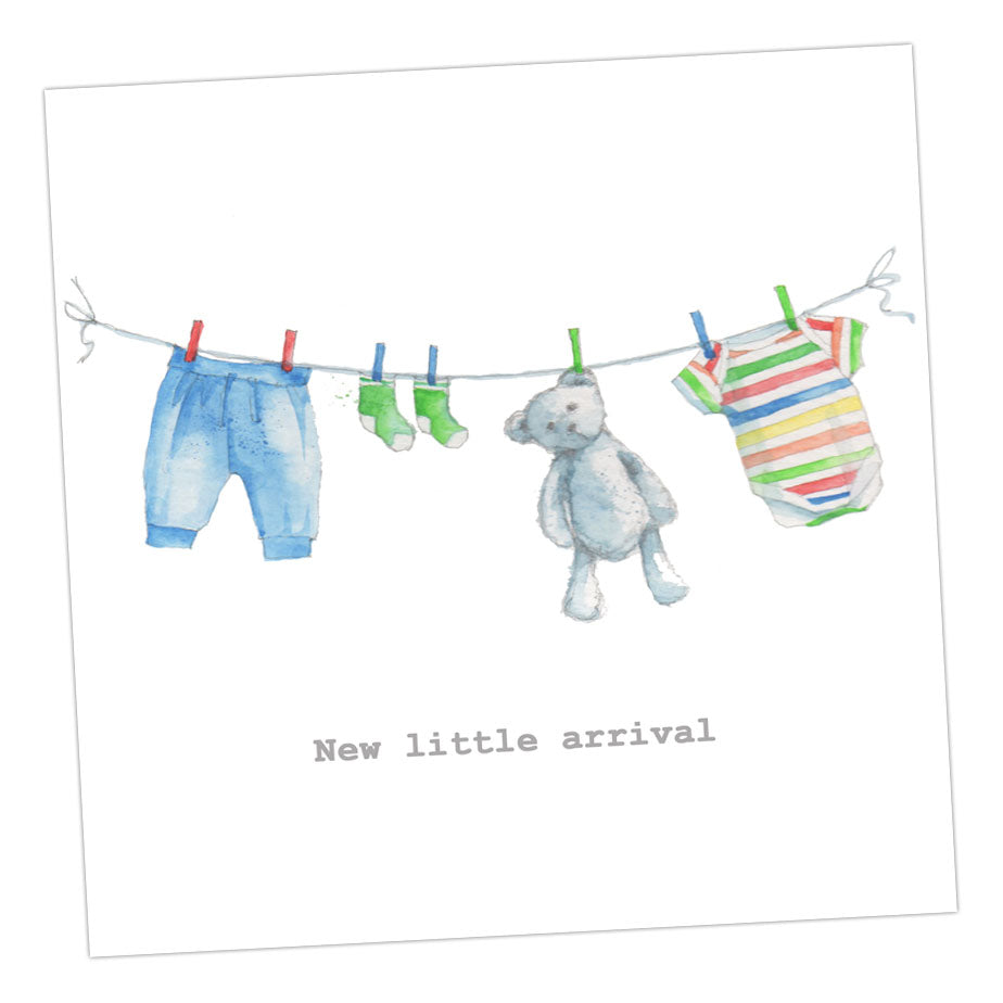 Little Blue Washing Line Card