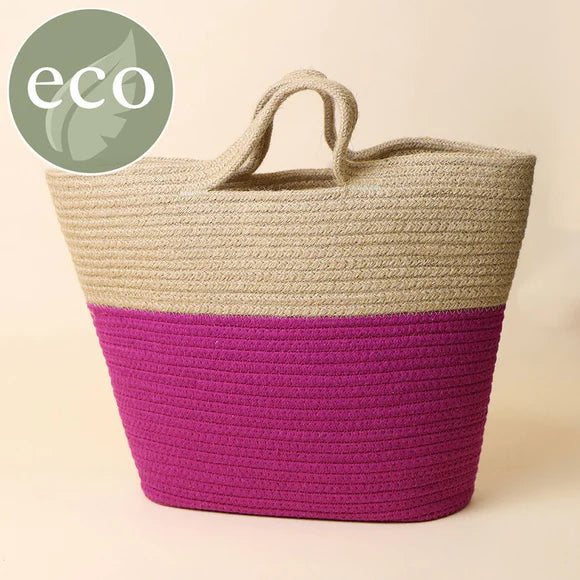 Pink Jute Rope Bag