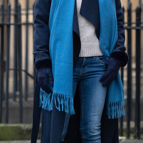 Blue Cobalt Fringe Scarf