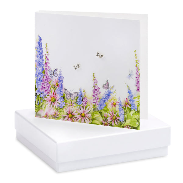 Boxed Butterflies & English Meadows Silver Earring Card