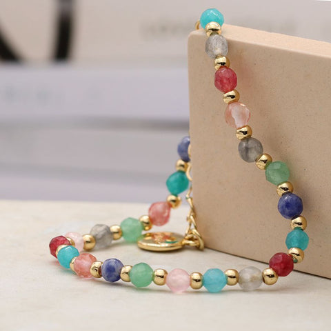 Gold Plated Crystal Beaded Bracelet