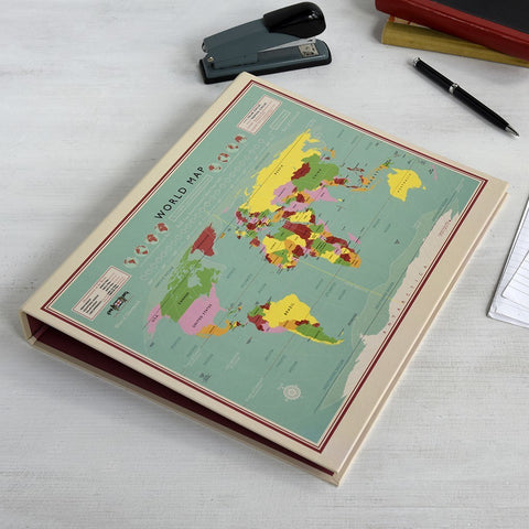 World Map Ring Binder