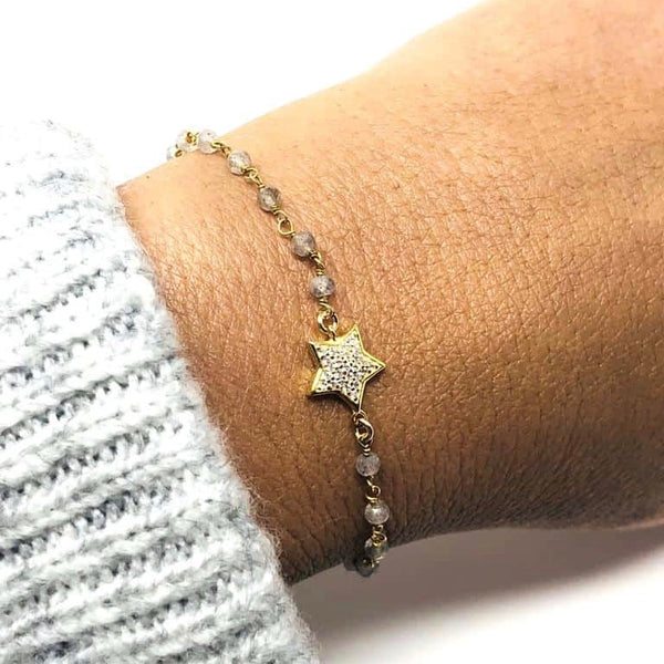 Gold Labradorite Solo Star Bracelet