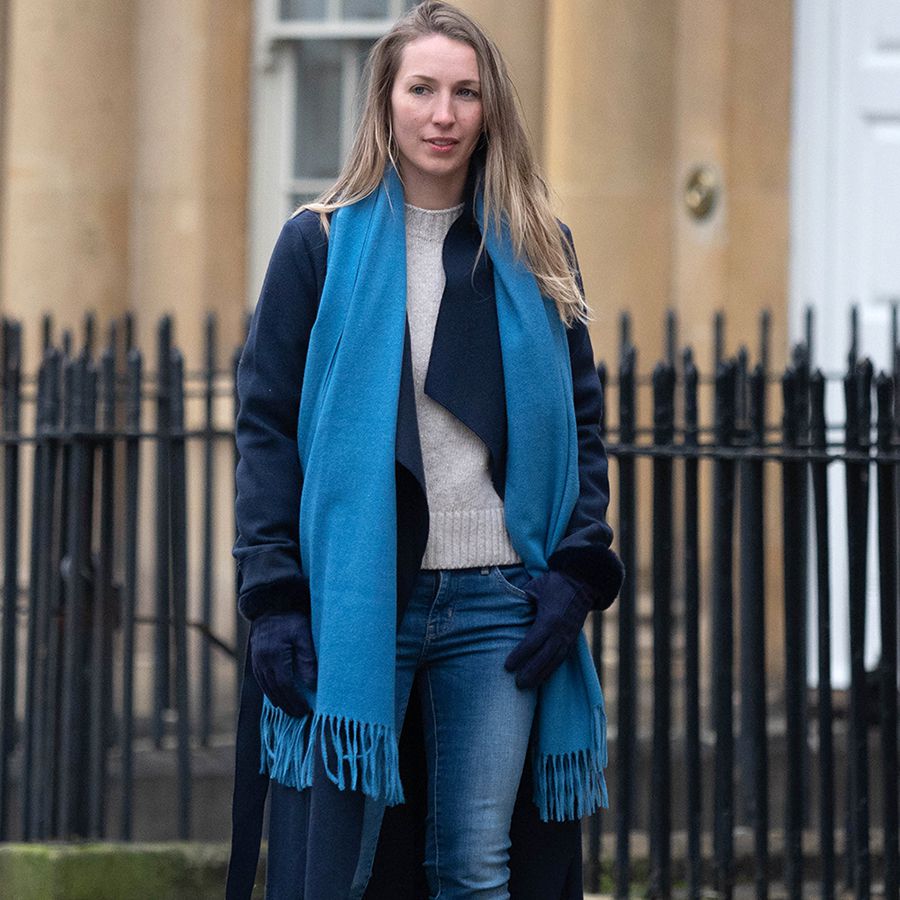 Blue Cobalt Fringe Scarf