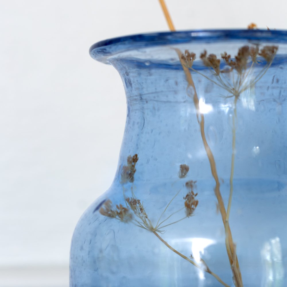 Pampa Vase Recycled Glass Lapis