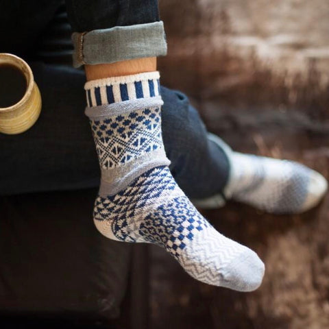 Glacier Mismatched Knitted Socks
