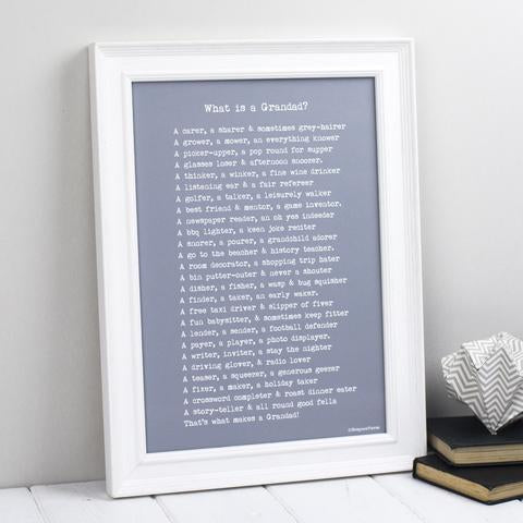 Grandfather Poem Print