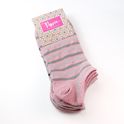 Pink Bamboo Trainer Socks