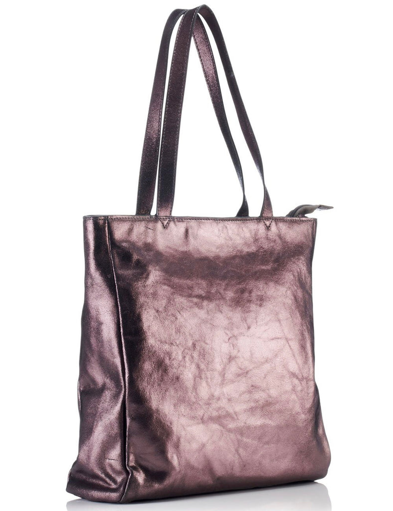 Tote Bag Metallic Pewter