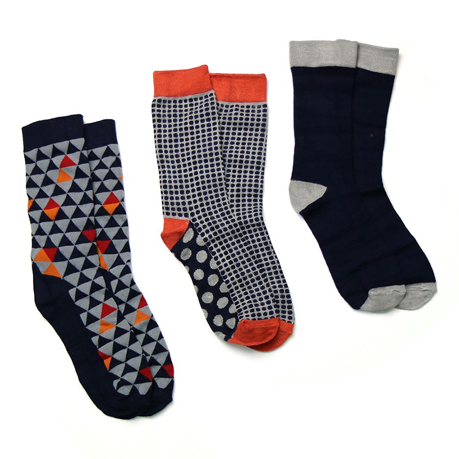 Men’s Patterned Bamboo Socks Trio Giftset