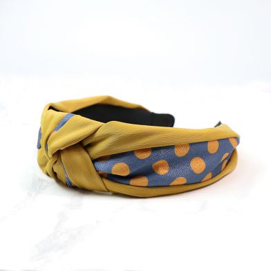 Mustard Spotty Print Headband