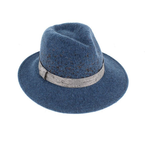 Teal Sparkle Fedora Hat