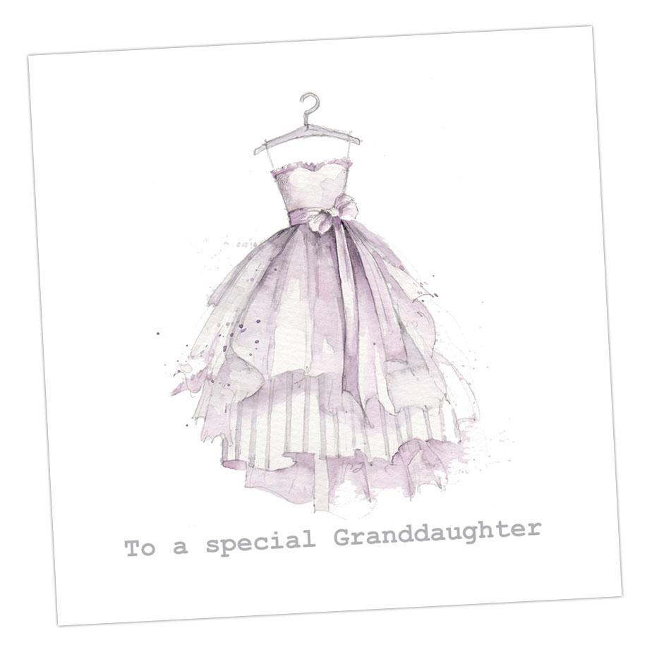 Copy of Boxed Granddaughter Party Dress Silver Earring Card