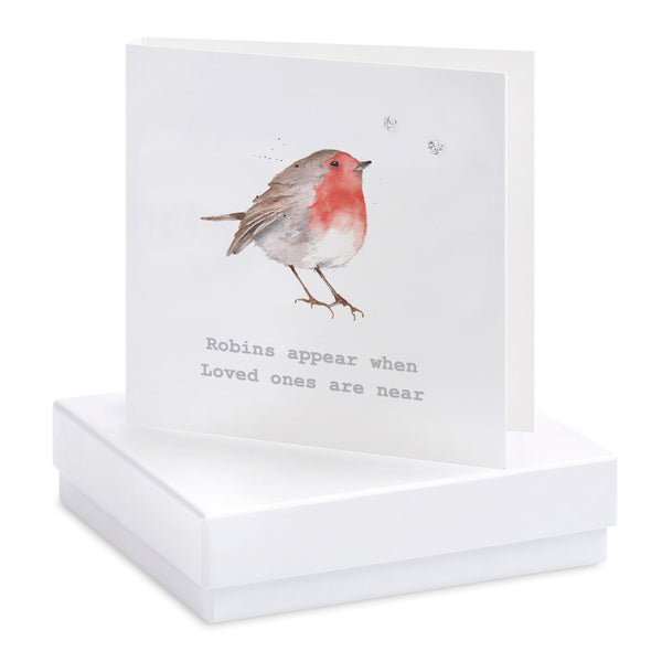 Boxed Christmas Robin Loved Ones Earring Card
