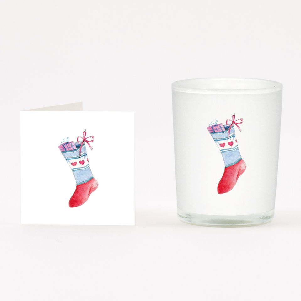 Christmas Stocking Boxed Candle & Card