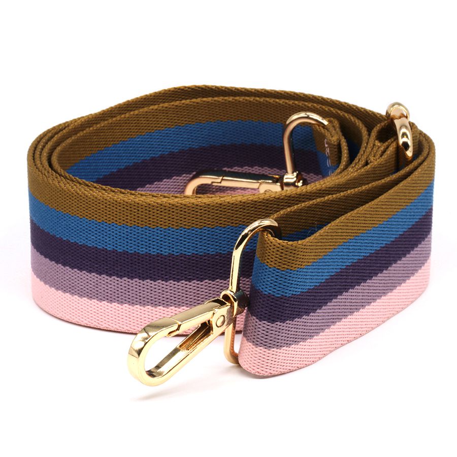 Pink & Tan Mix Striped Interchangeable Bag Strap