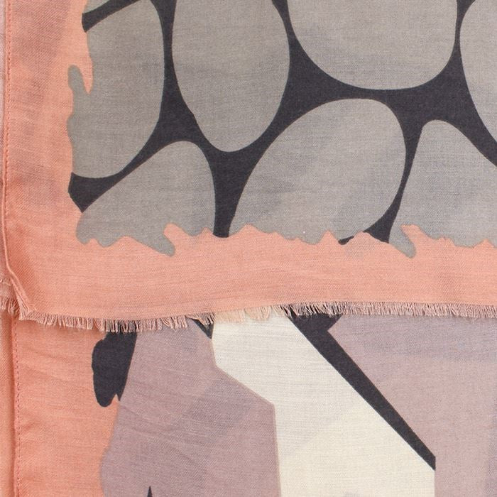 Blush Pink Grey & Ivory Graphic Print Scarf