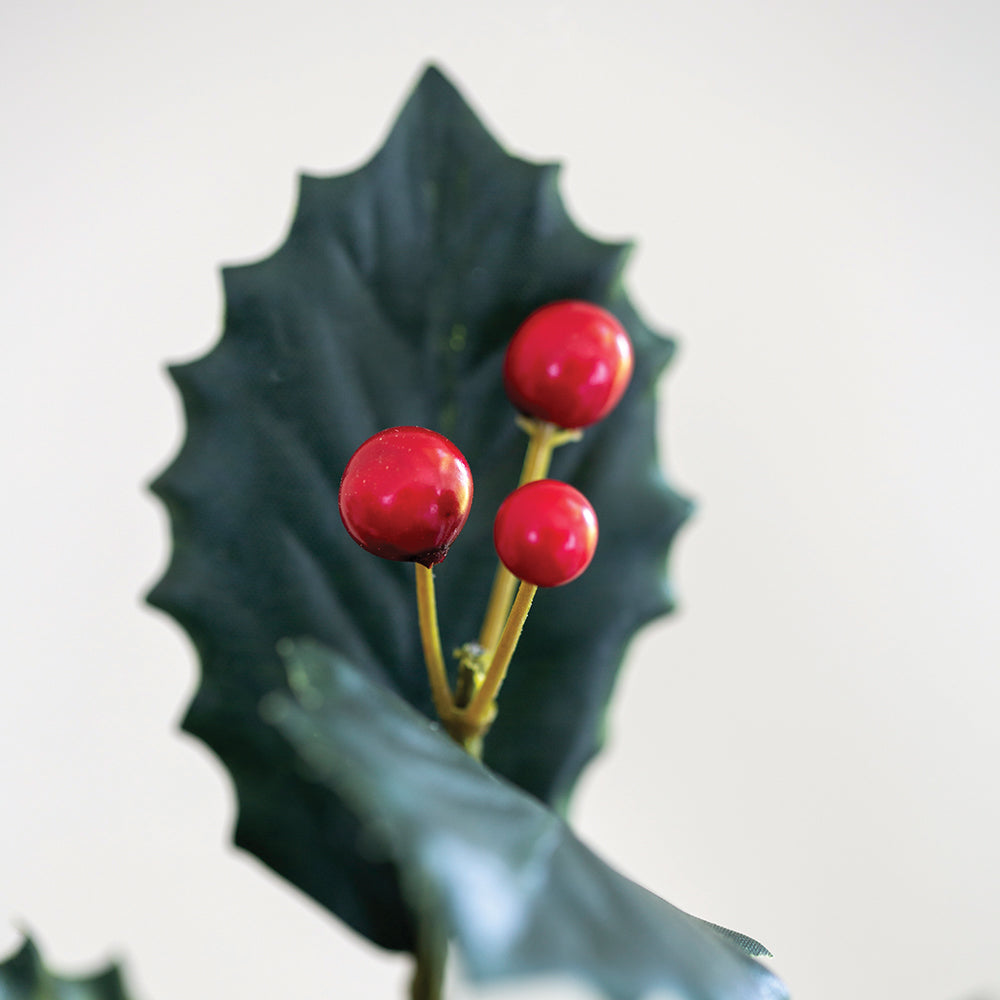 Faux Holly Stem