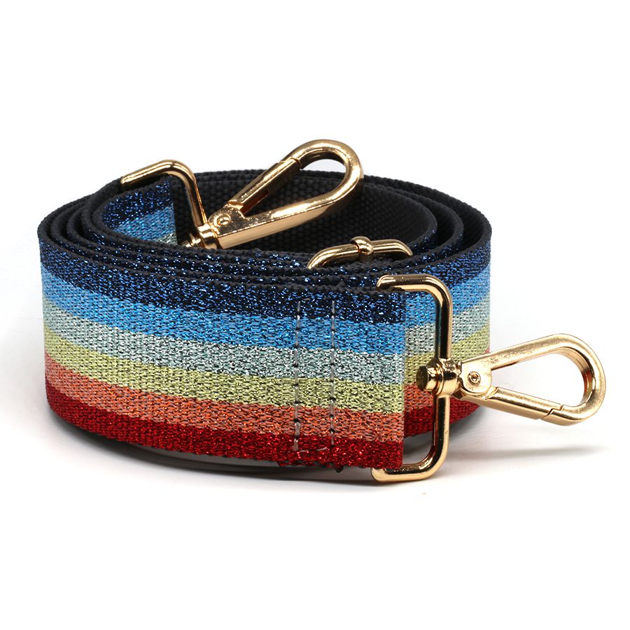 Rainbow Shimmer Striped Interchangeable Bag Strap