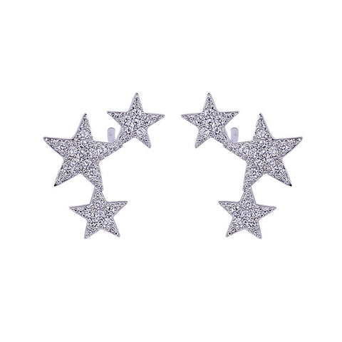 Silver Lucky Star Earrings