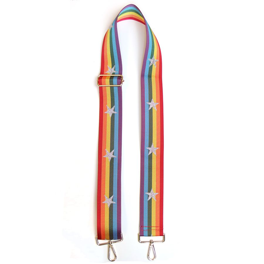 Rainbow Stripes & Stars Bag Strap