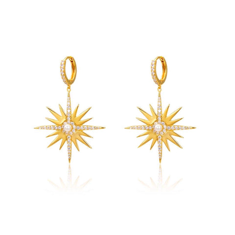 Gold Bella Starburst Earrings