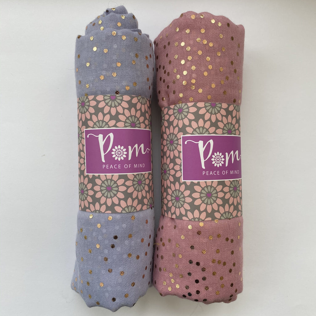 Gold Spot Scarves Pink & Lilac
