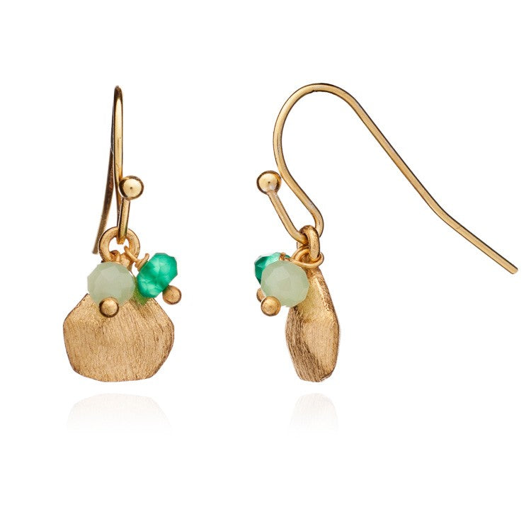 Green Onyx & Prehnite Alaya Charm Earrings