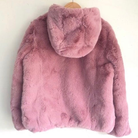 Dusty rose faux fur discount coat