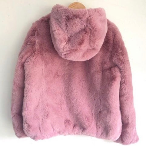 Dusty Pink Faux Fur Jacket
