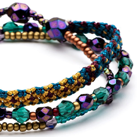 Maroc Elki Macrame Crystal Wrap Bracelet