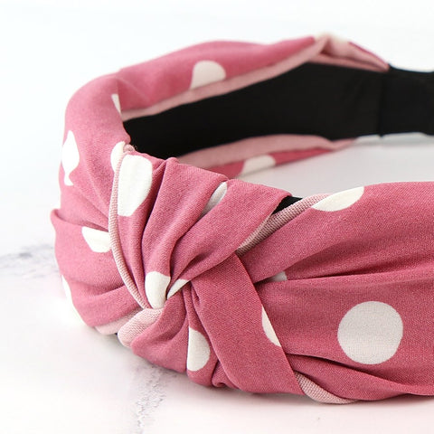 Pink & White Polka Dot Headband