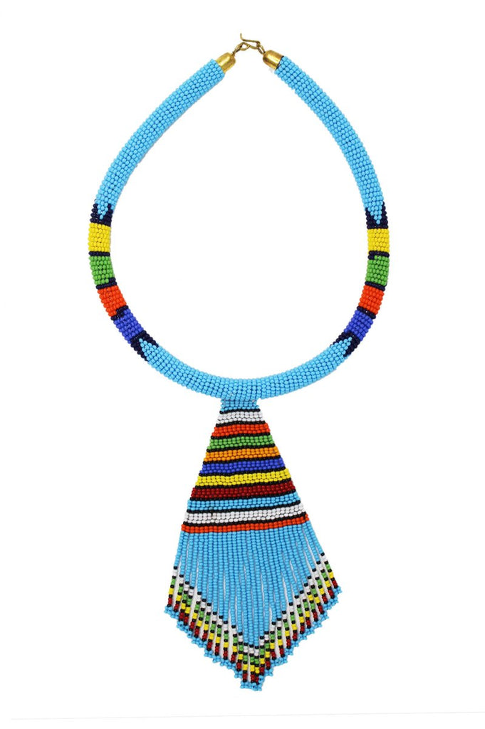 Turquoise Nala Beaded Maasai Necklace