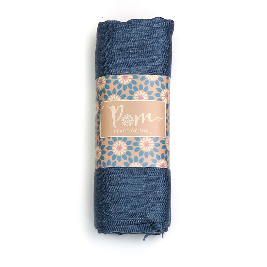 Denim Blue Fringed Scarf