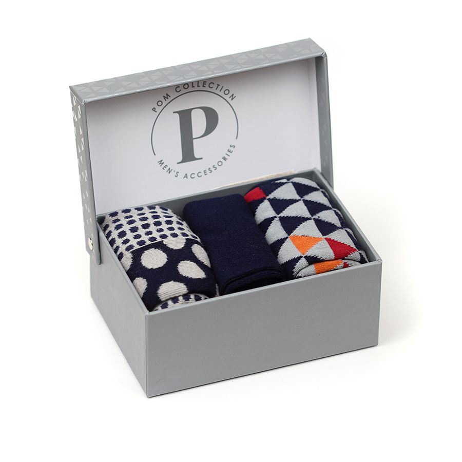 Men’s Patterned Bamboo Socks Trio Giftset