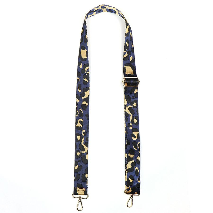 Navy Mix Leopard Print Interchangeable Bag Strap