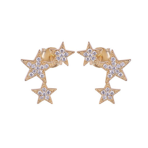 Gold Lucky Star Earrings