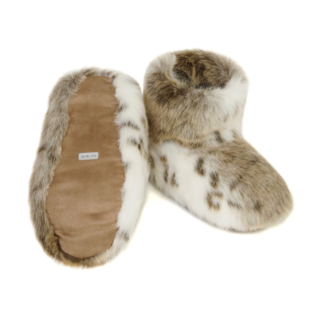 Lynx Faux Fur Slipper Boots