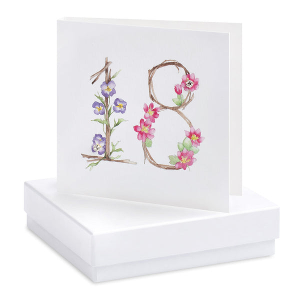 Boxed 18th Birthday Silver Earring Card